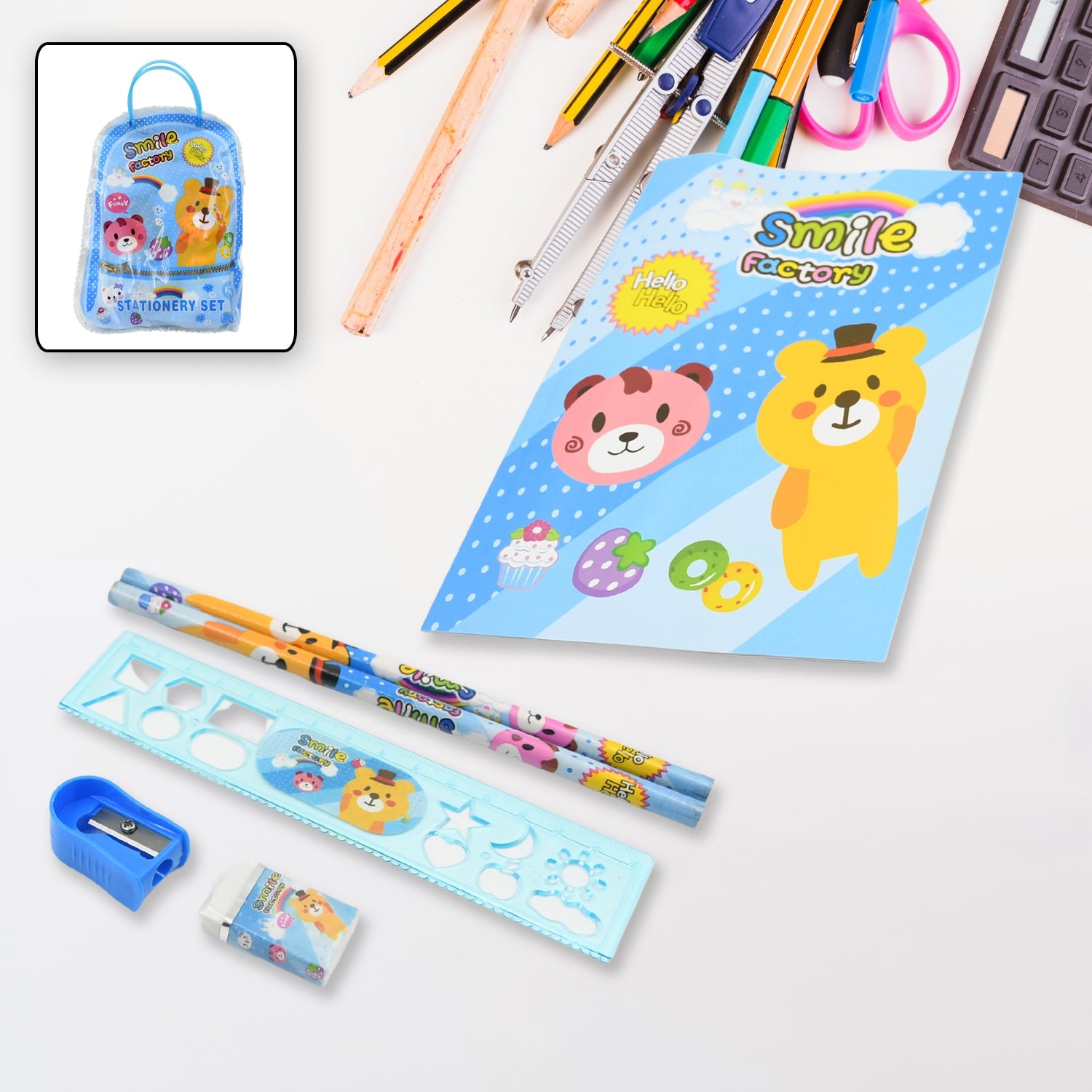 17578 Stationery Kit for Kids - Stationery Set, Includes Wooden Pencil, Sharpener, Pencil and Eraser Set, Birthday Return Gift for Kids, Boys, Girls, 2 Pencil, 1 Scale, 1 Notebook,1 Sharpener, 1 Eraser & With Zip Bag (6 Pcs Set) 17578 Stationery Kit for Kids - Stationery Set, Includes Wooden Pencil, Sharpener, Pencil and Eraser Set, Birthday Return Gift for Kids, Boys, Girls, 2 Pencil, 1 Scale, 1 Notebook,1 Sharpener, 1 Eraser & With Zip Bag (6 Pcs Set)